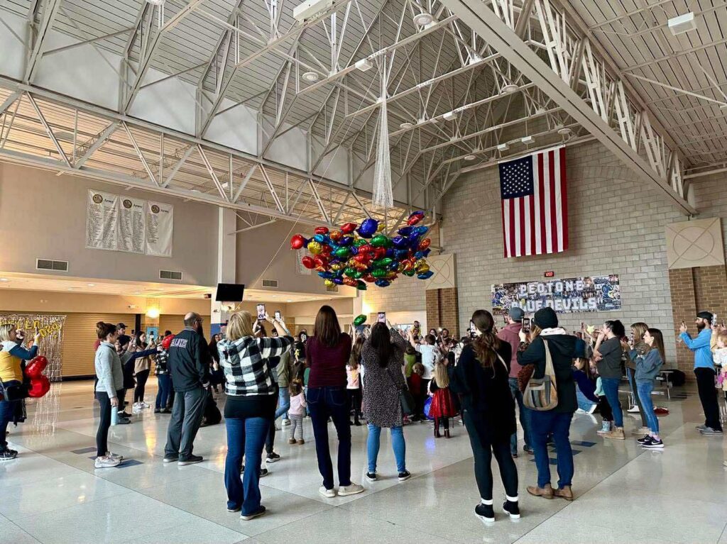 The balloon drop is a crowd favorite at the Peotone Park District's Noon Year's Eve-photo courtesy Jessica Miglieri.