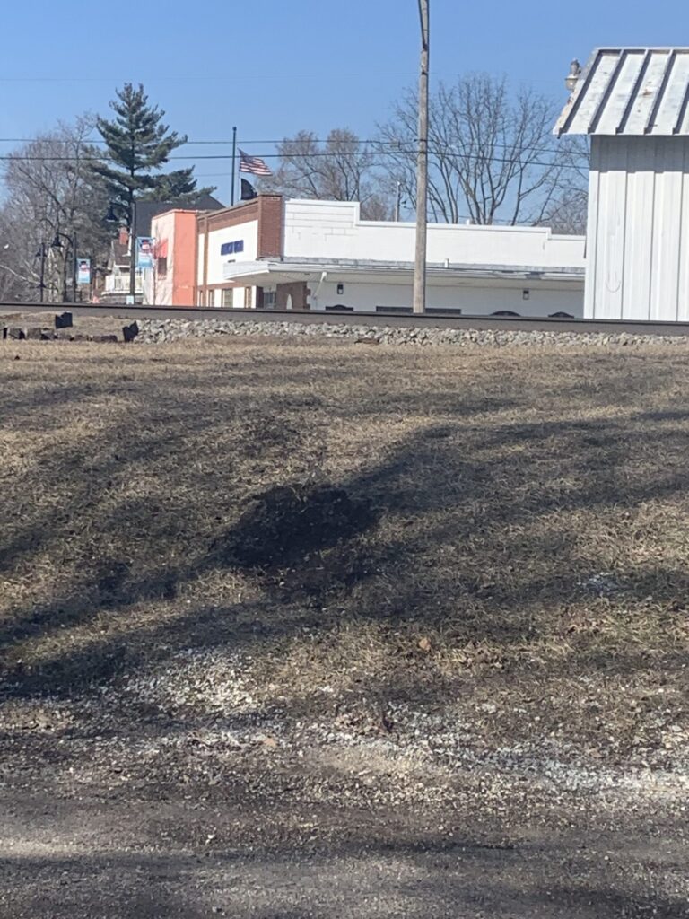 Pictured is the location where the driver launched his vehicle across the tracks Dukes of Hazard style-photo by Andrea Arens.