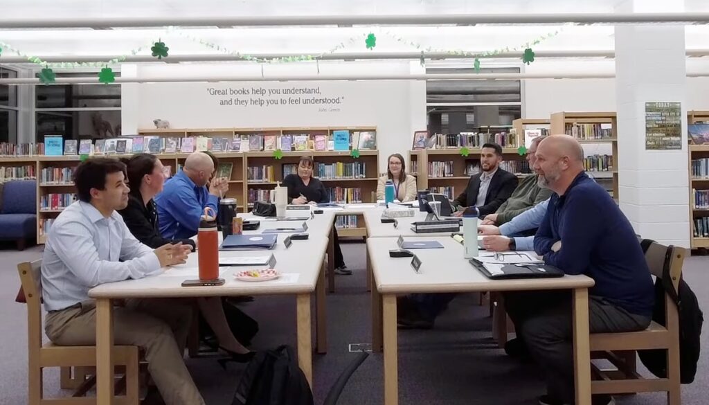 Peotone 207U board discusses a land parcel they didn't know they owned at the Committee of the Whole meeting-screenshot.