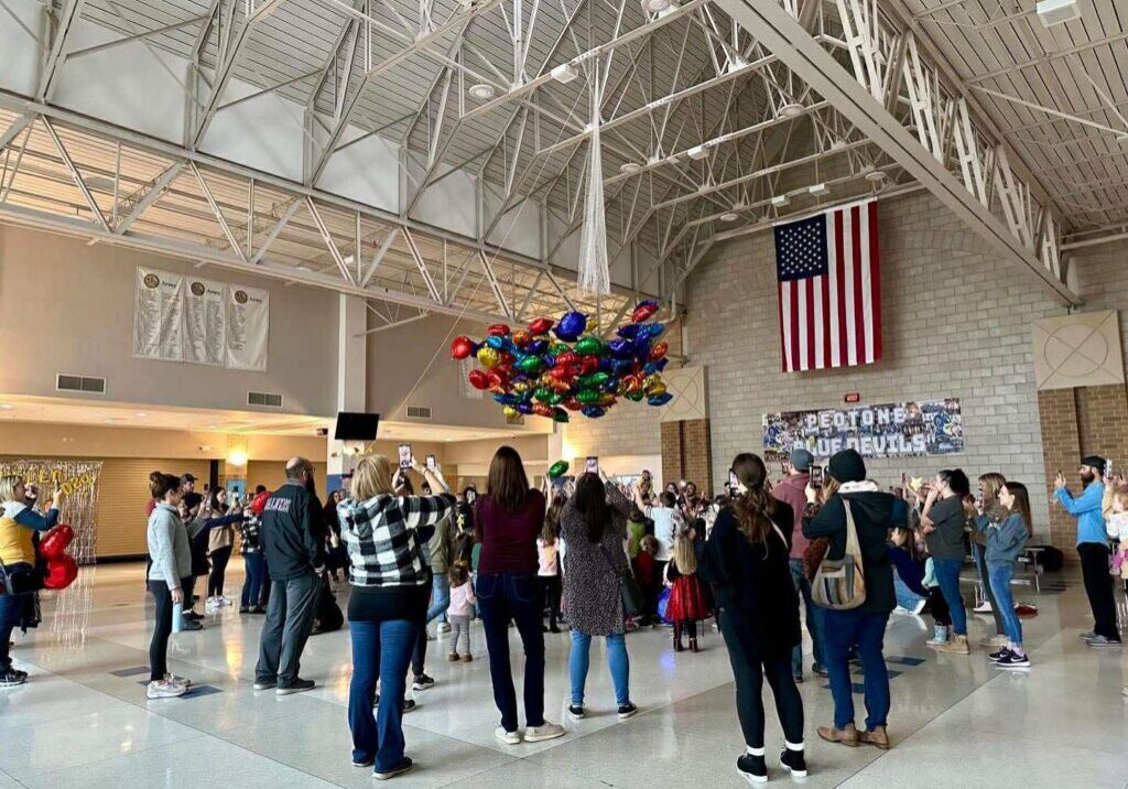 The balloon drop is a crowd favorite at the Peotone Park District's Noon Year's Eve-photo courtesy Jessica Miglieri.